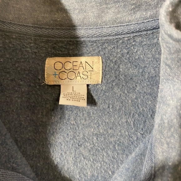 Ocean Coast Men's Blue Quarter-Zip Fleece PullOver Large (LW) - Picture 6 of 10